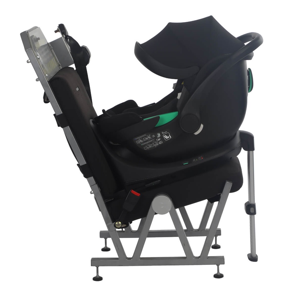 phil&teds alpha i-size infant car seat side view isofix base fitted